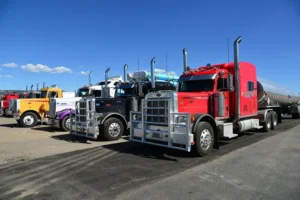 Line of trucks