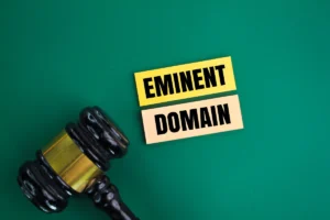 eminent domain text next to gavel